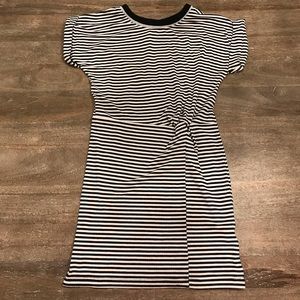 Black and white striped dress